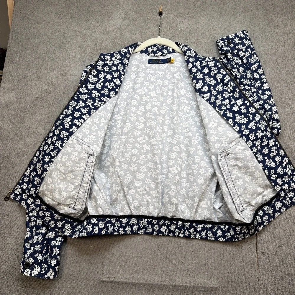 Polo‎ Ralph Lauren Jacket Zip Floral Print Lightweight Women's Large
